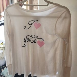 Wild fox long sleeved white shirt